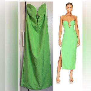 NWT Bardot x REVOLVE Eleni Midi Strapless Dress in Green size XL